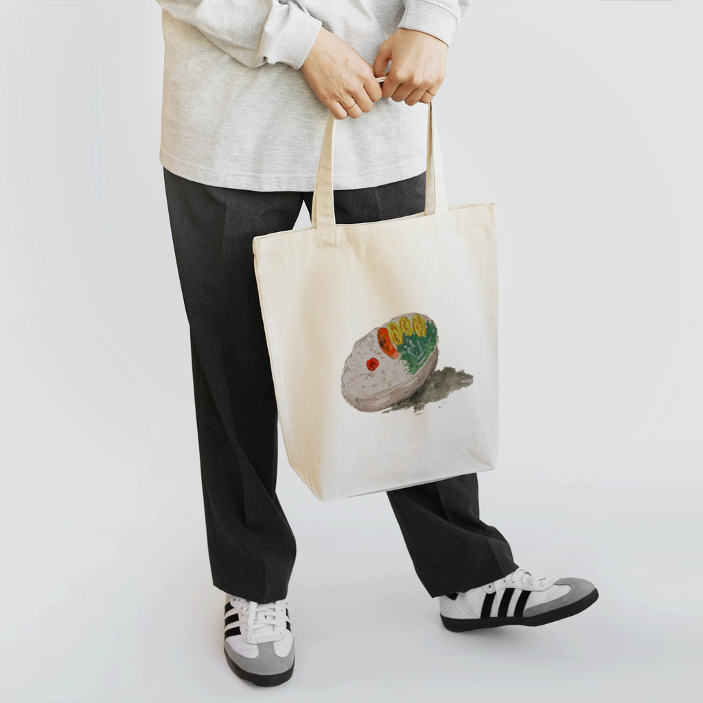 ぴーひゃら食べもの水彩画のお弁当 Tote Bag