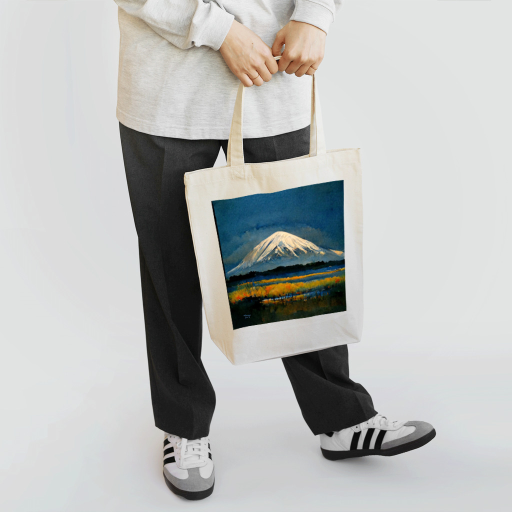 AiNessの日本絵画風の富士山 トートバッグ