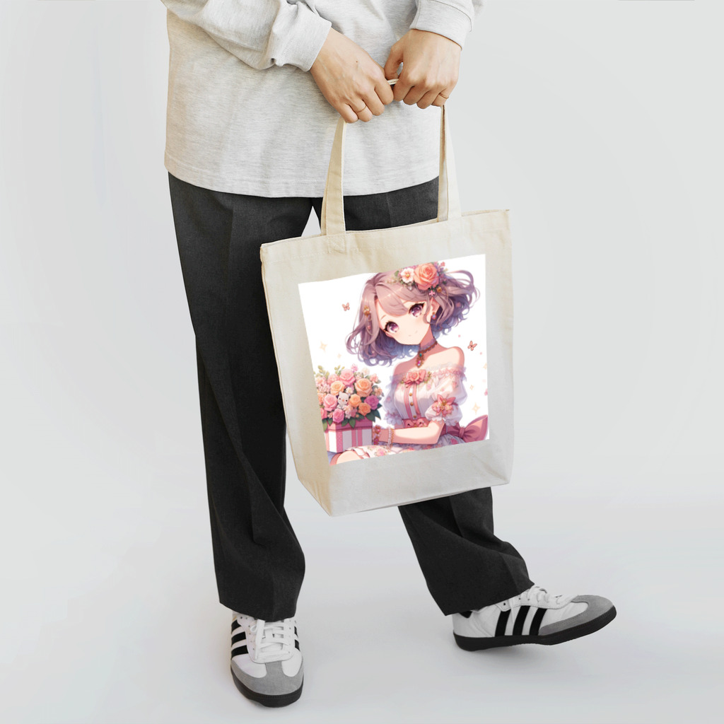 raio-nの春の花畑と少女 Tote Bag