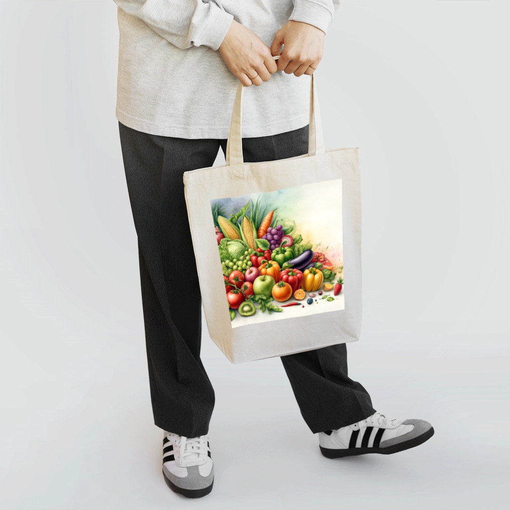 yukimayo’sの水彩画風野菜たち トートバッグ