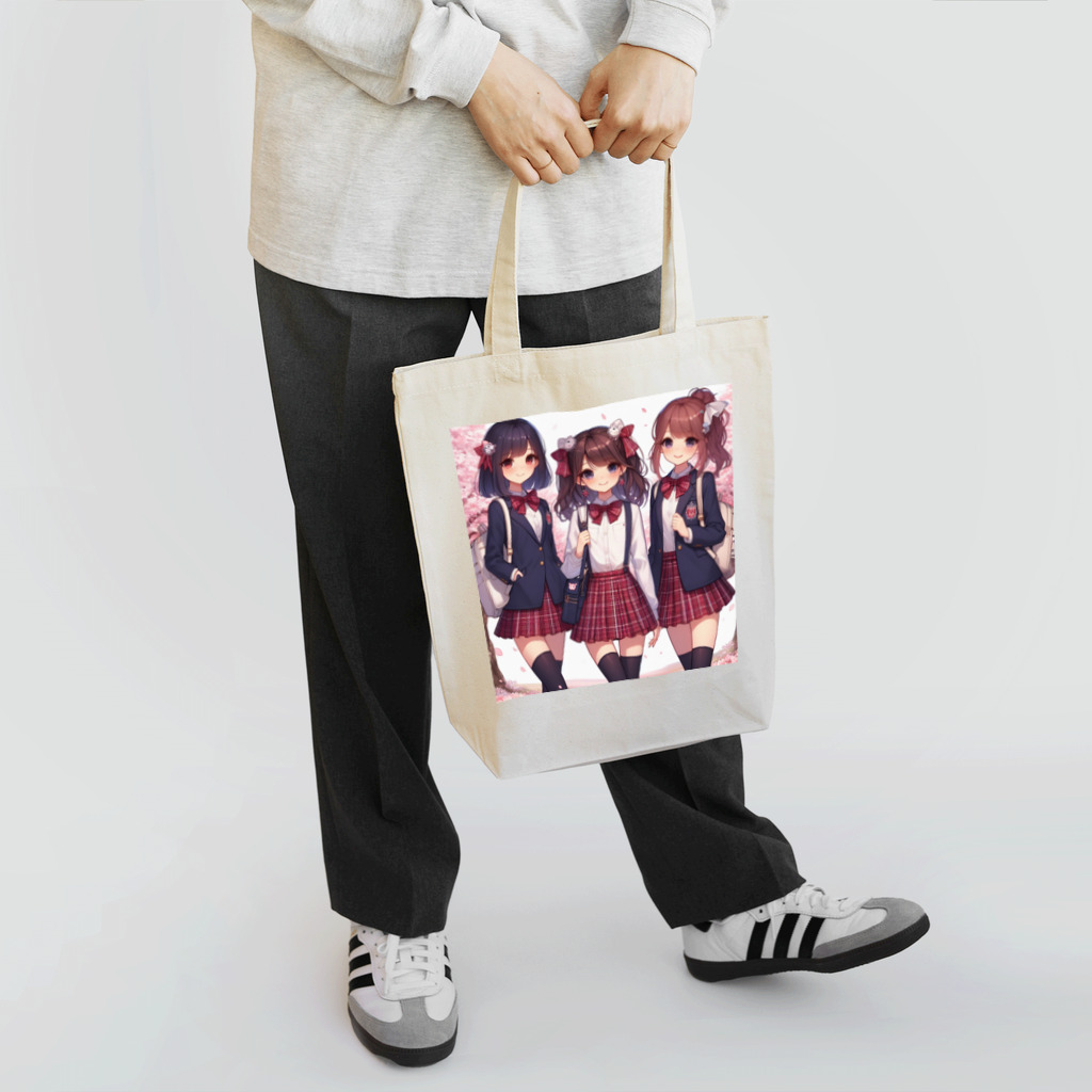 【AI】アルゴリズムアトリエ【デザイン】のAIが作った可愛い制服の女の子 Tote Bag