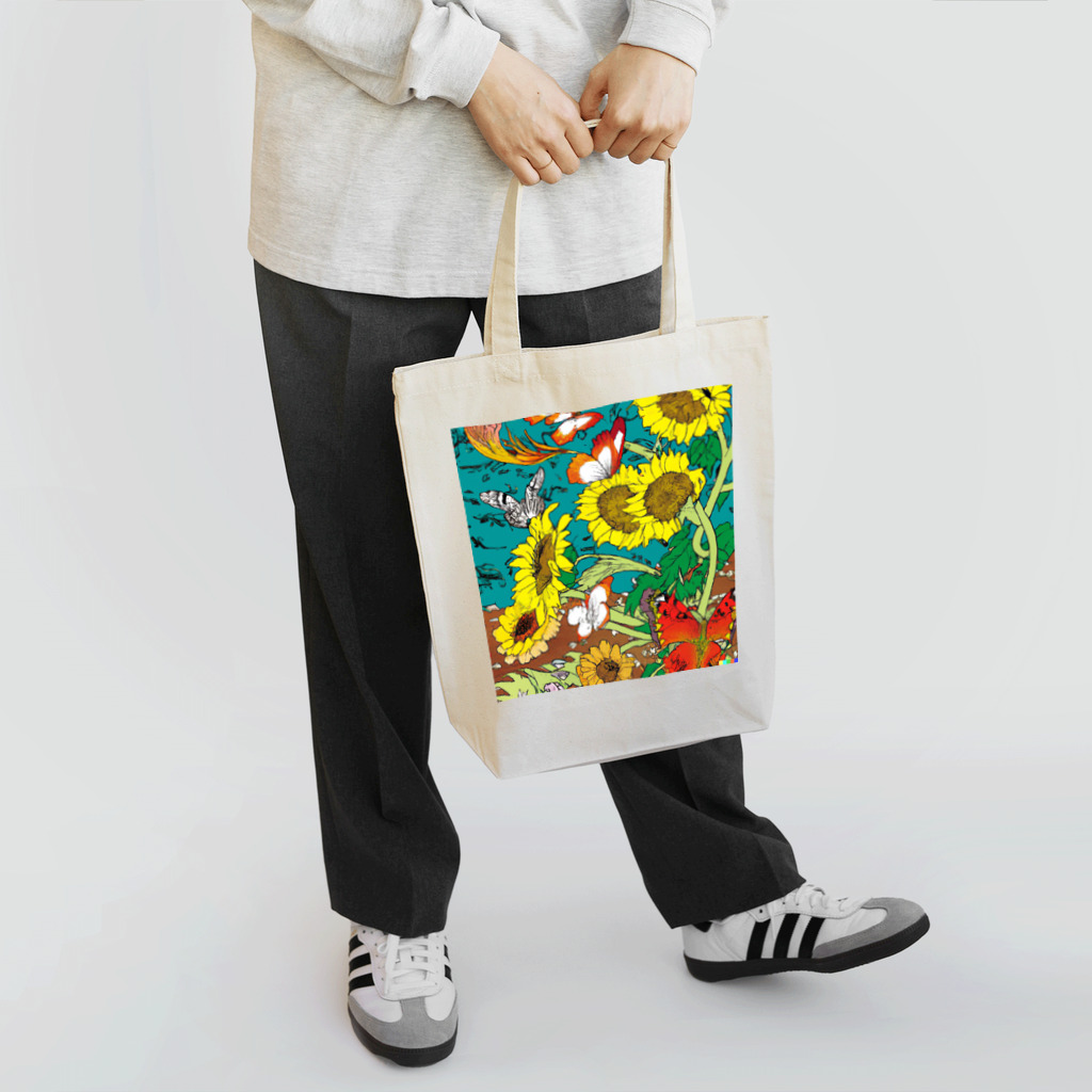 Spirit of 和の蝶が舞いひまわりの咲く日 Tote Bag