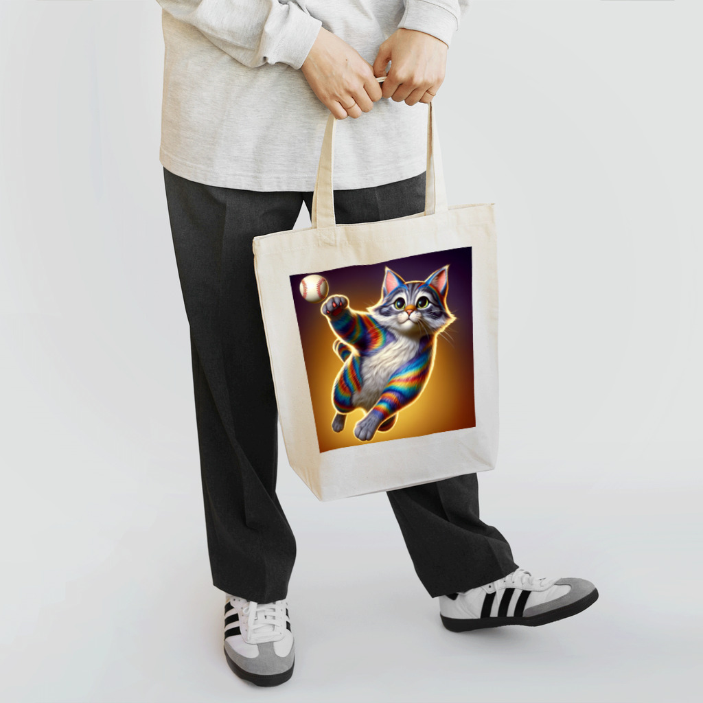 ニャーちゃんショップのジャンピングスローだニャ Tote Bag