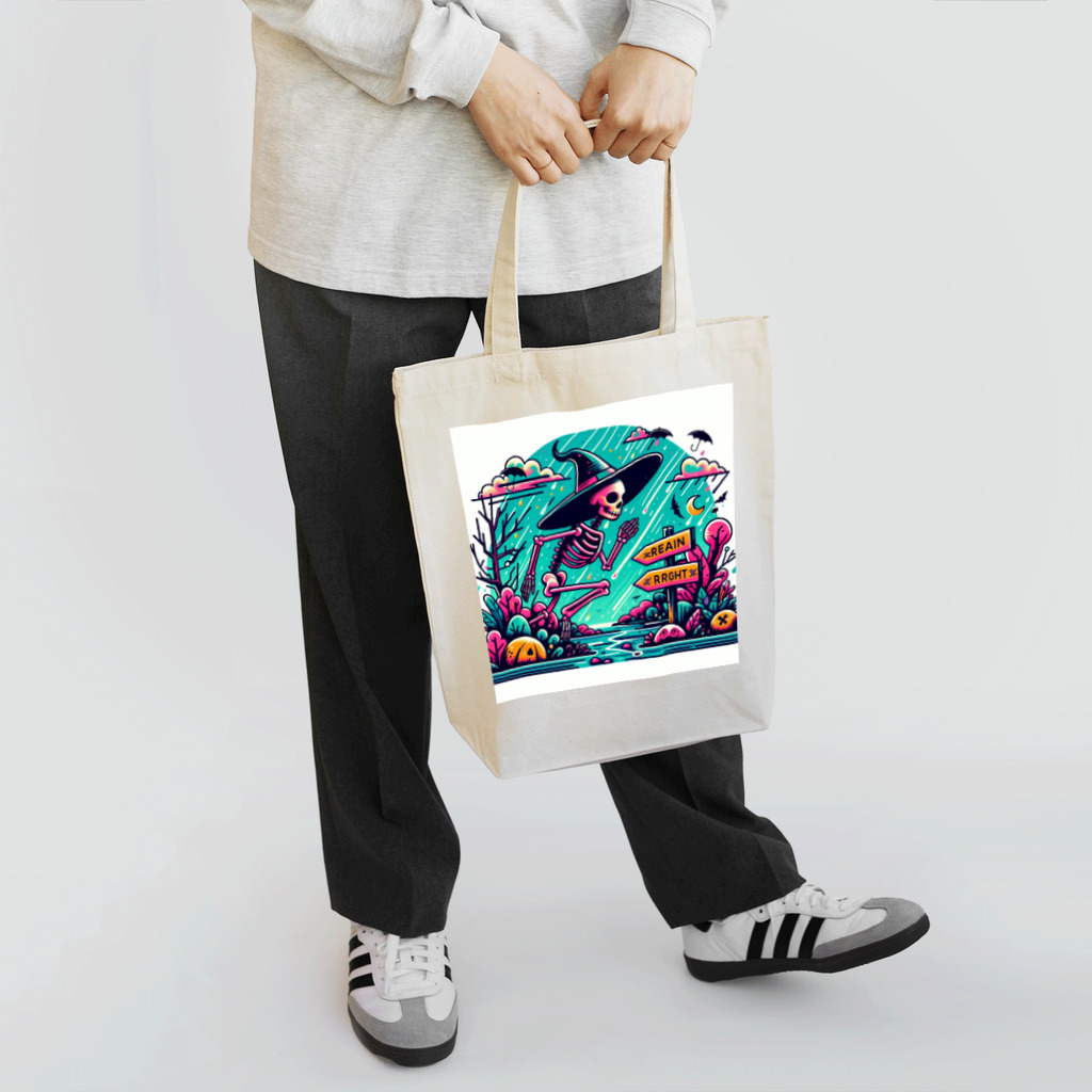 かるるんショップの骸骨紳士シリーズ　雨ニモマケズ、風ニモマケズ Tote Bag