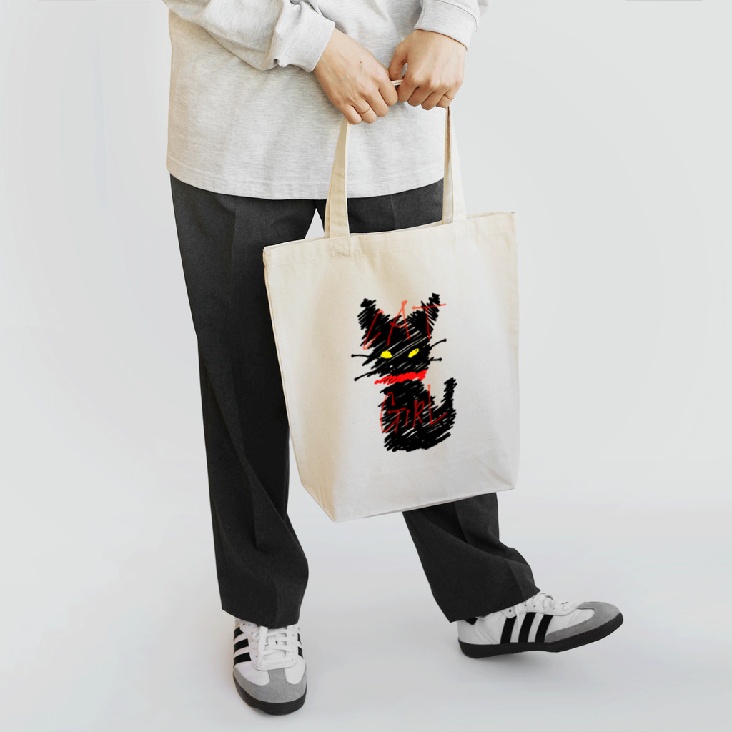 PlusMTのミスブラック Tote Bag