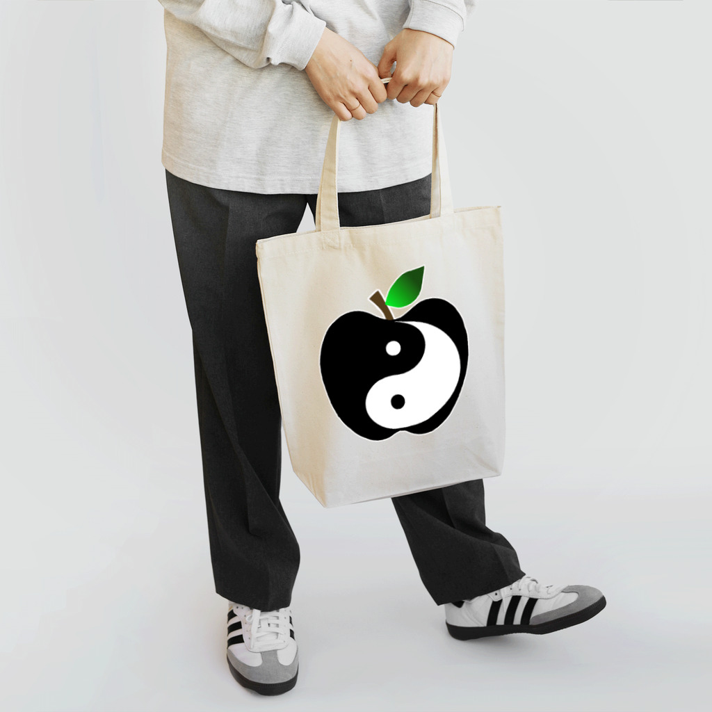 アップルツリーのフルーツタイチー　（白黒りんご） トートバッグ