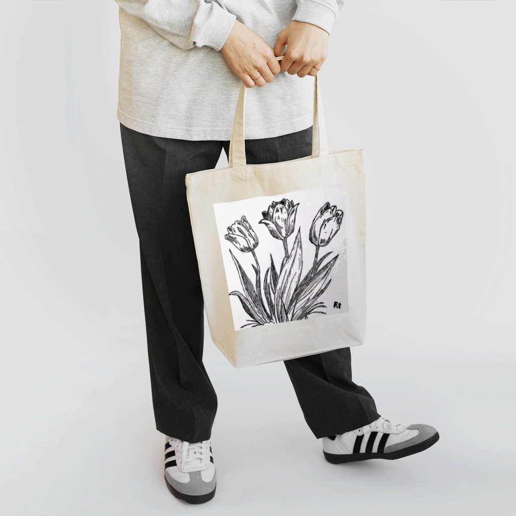 SASARiNS のモノトーンチューリップ Tote Bag