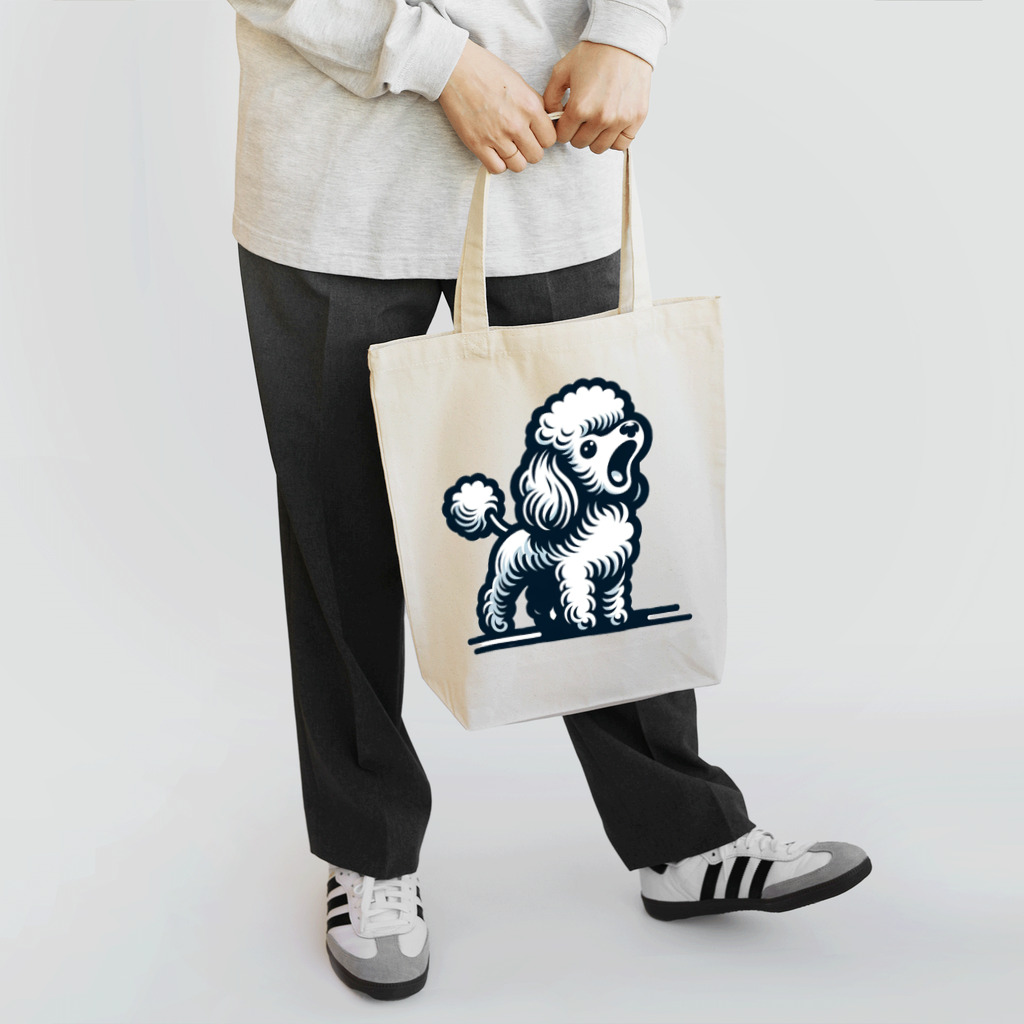 Tokyo_Doodleのもふもふアプリコット　トイプードル　ほえる トートバッグ