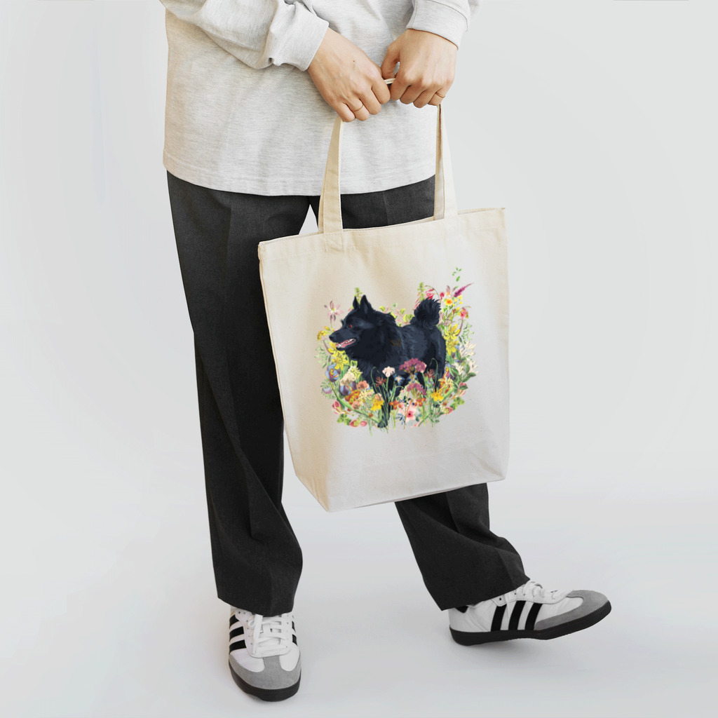 Doggie Freaksのお花畑のスキッパーキ Tote Bag