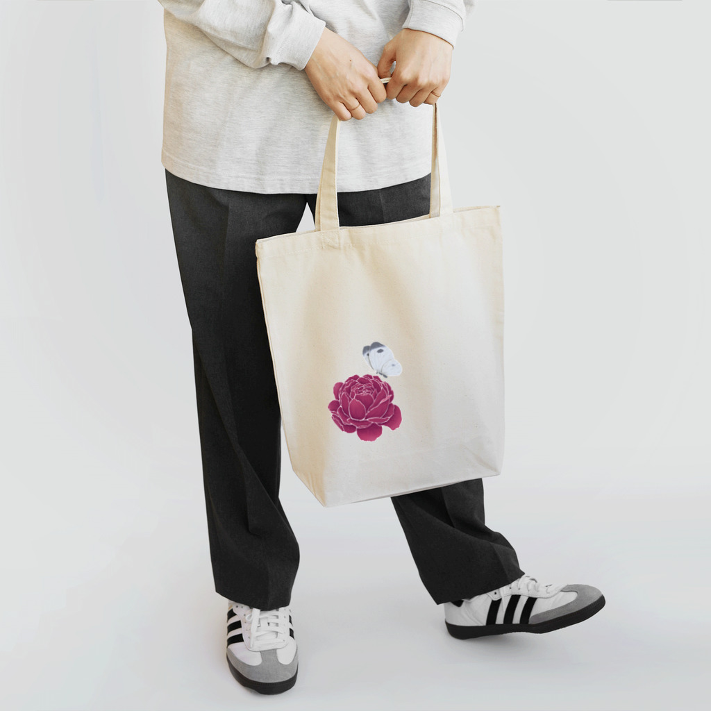 iris_blueの牡丹と蝶 Tote Bag