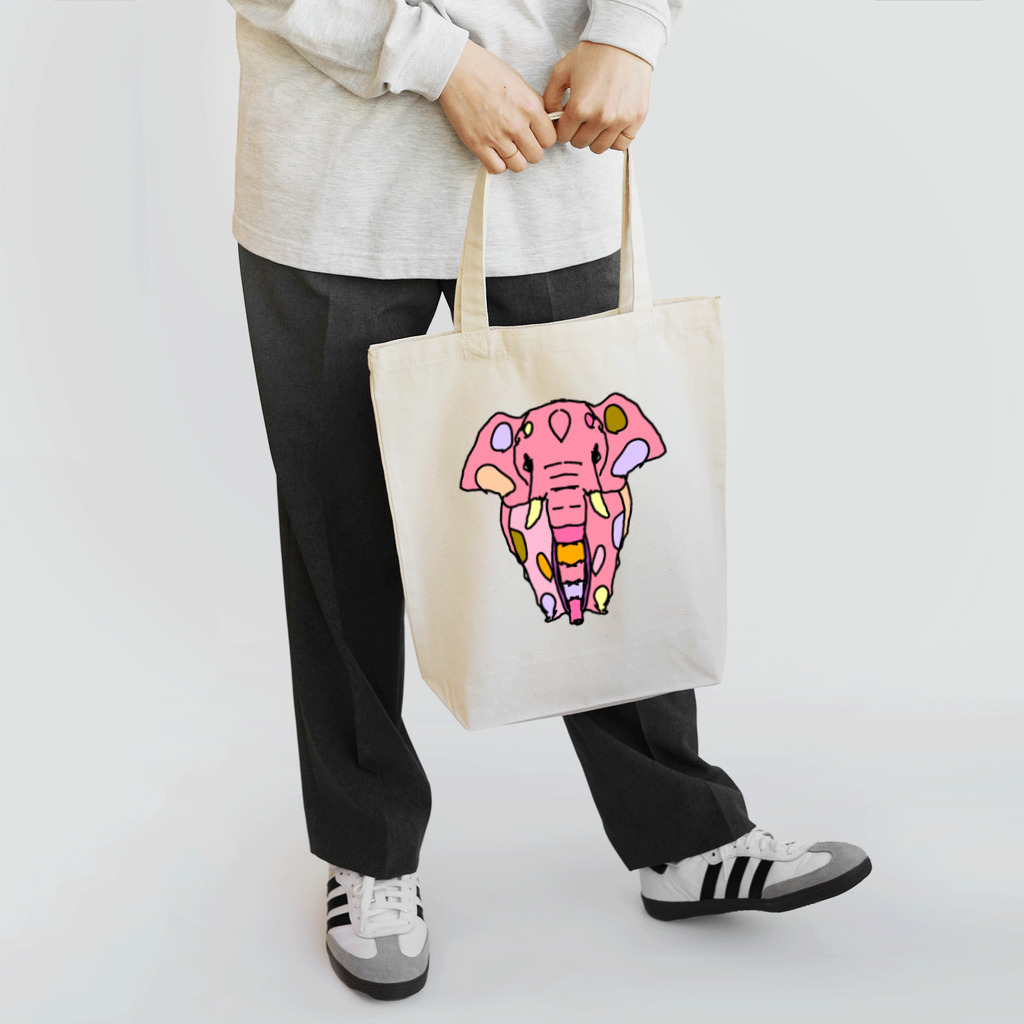 Full of vitality　(フル　オブ　バイタリティ)のElephant☆PINK　(ピンク色の象)　Full of vitality　(フル　オブ　バイタリティ) Tote Bag