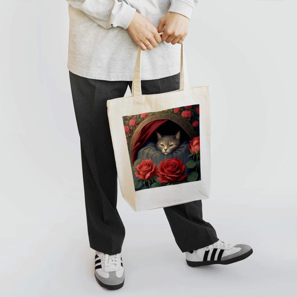 LunaNocturneのねこちゃんとお花 Tote Bag