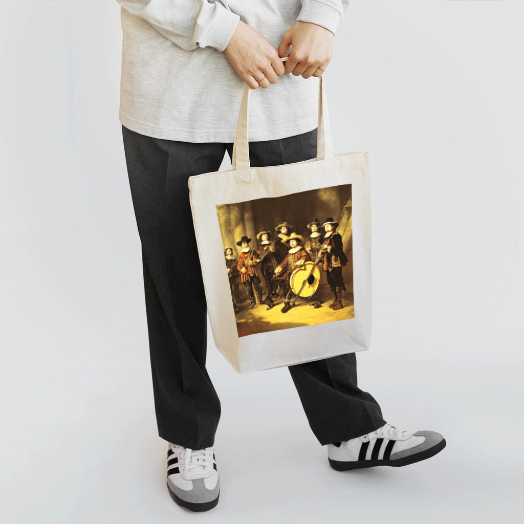 different colors のレンブラントが音楽バンドを描いたら Tote Bag