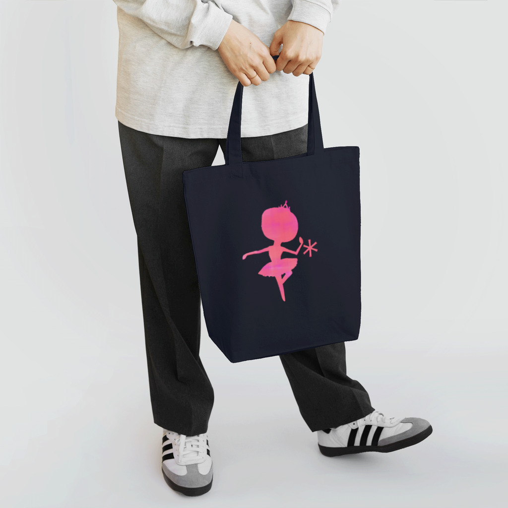 takaraのイラストグッズ店のバレリーナ・影01（ラインなし/花あり/透過） トートバッグ