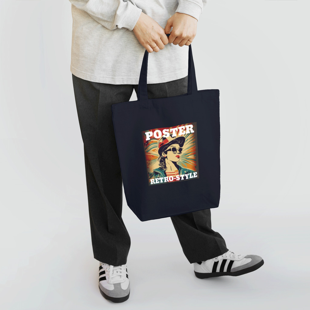 kazu_gのレトロ風ポスター（女性） Tote Bag