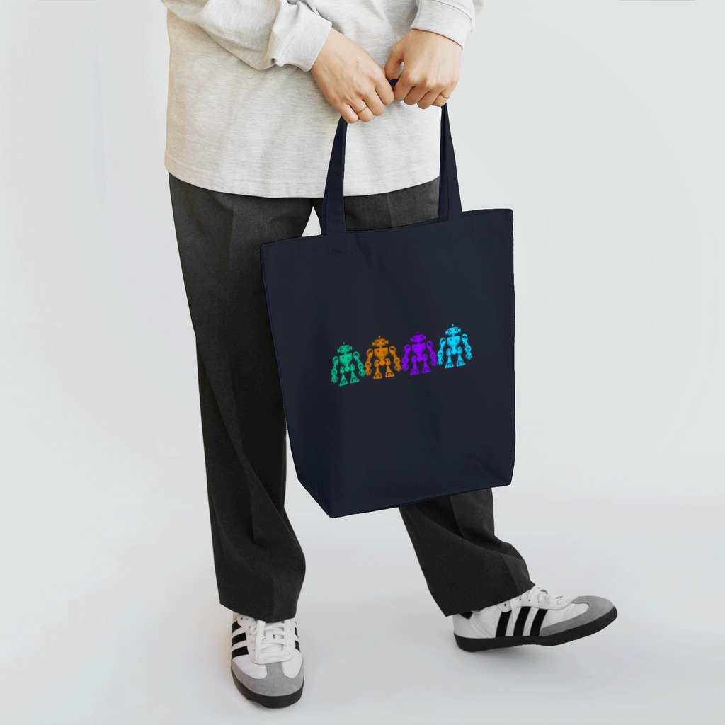 mirinconixの色違いの4機のレトロなロボット Tote Bag