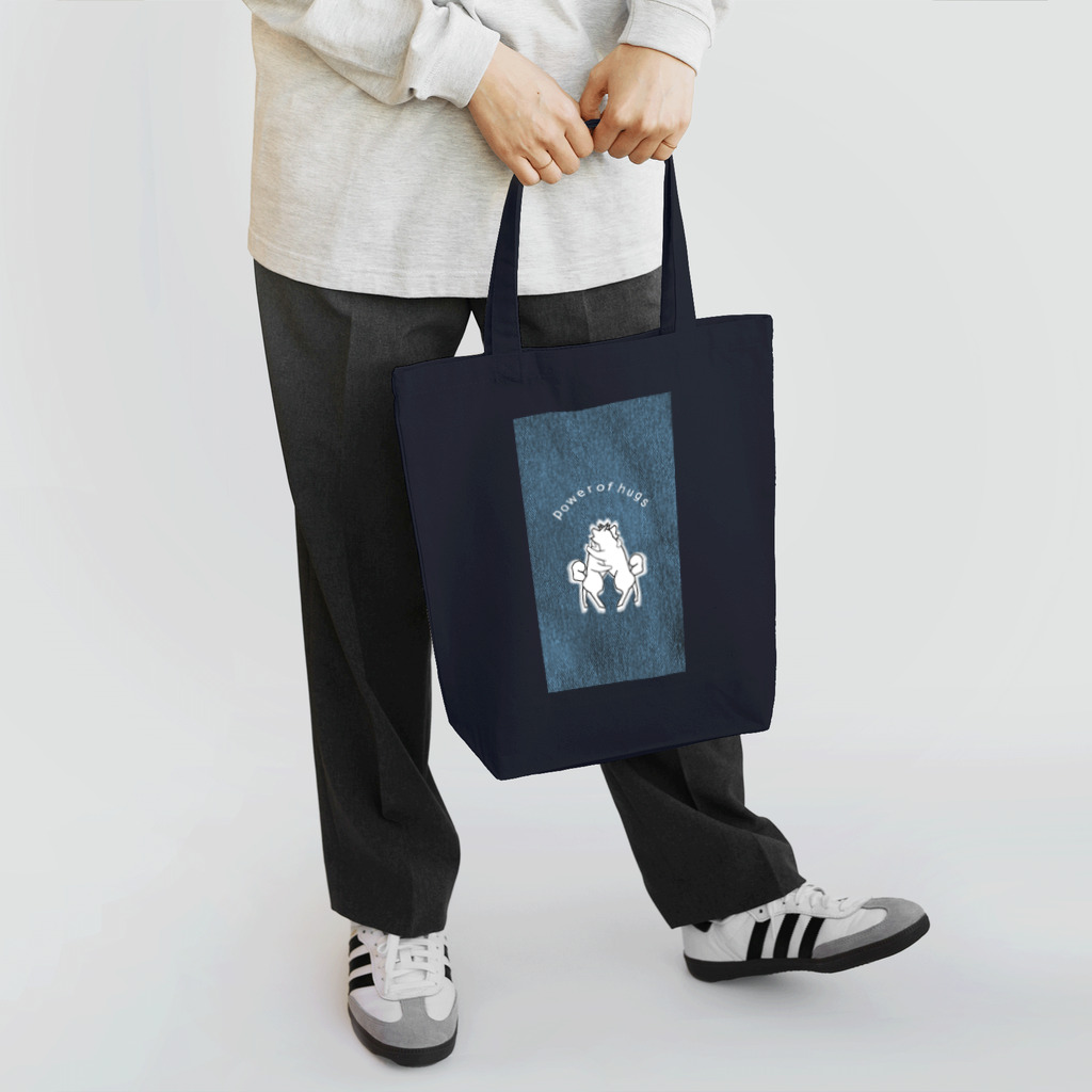 いっぷく処 てんてんのハグの力(デニム背景) Tote Bag