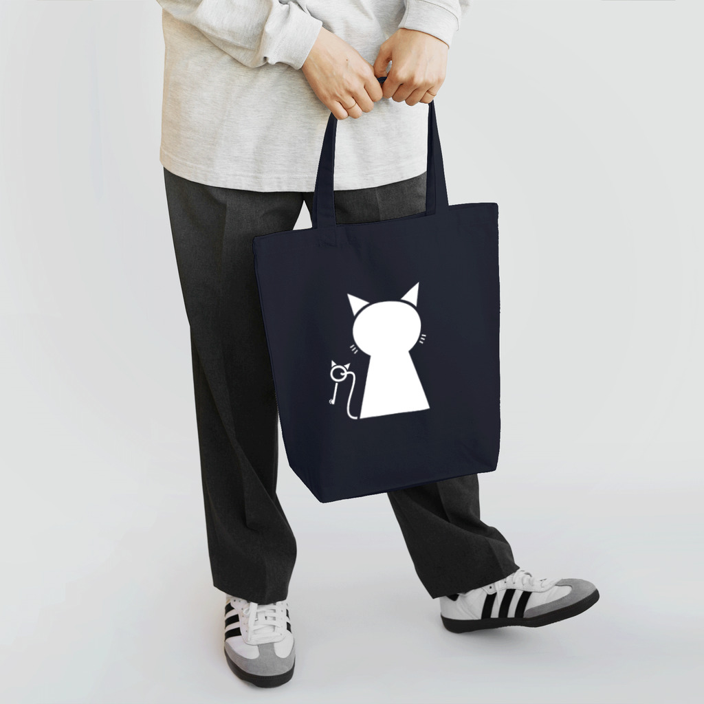 無水屋の鍵穴っぽい猫 (白猫) Tote Bag