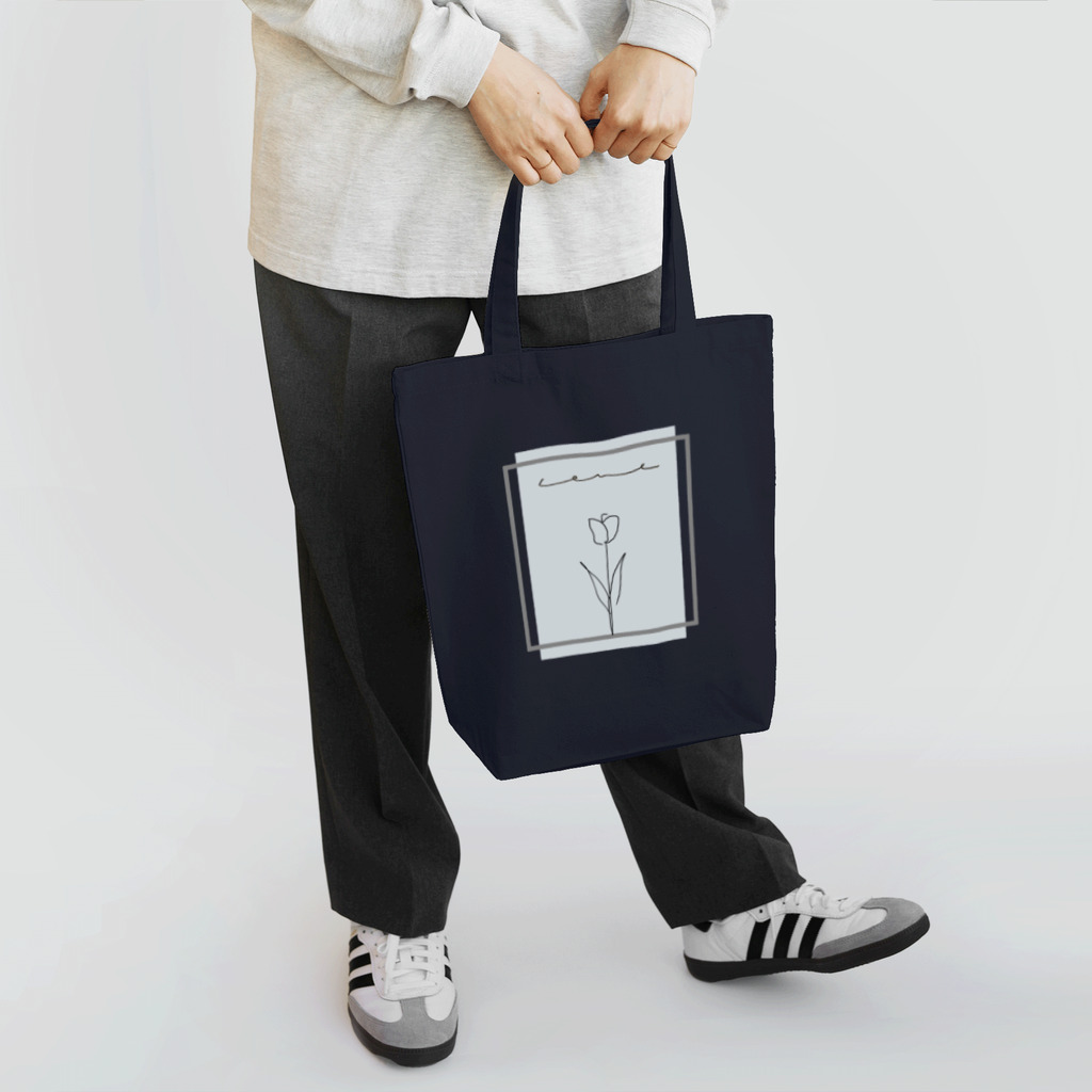 rilybiiのgray blue × 線画チューリップ Tote Bag