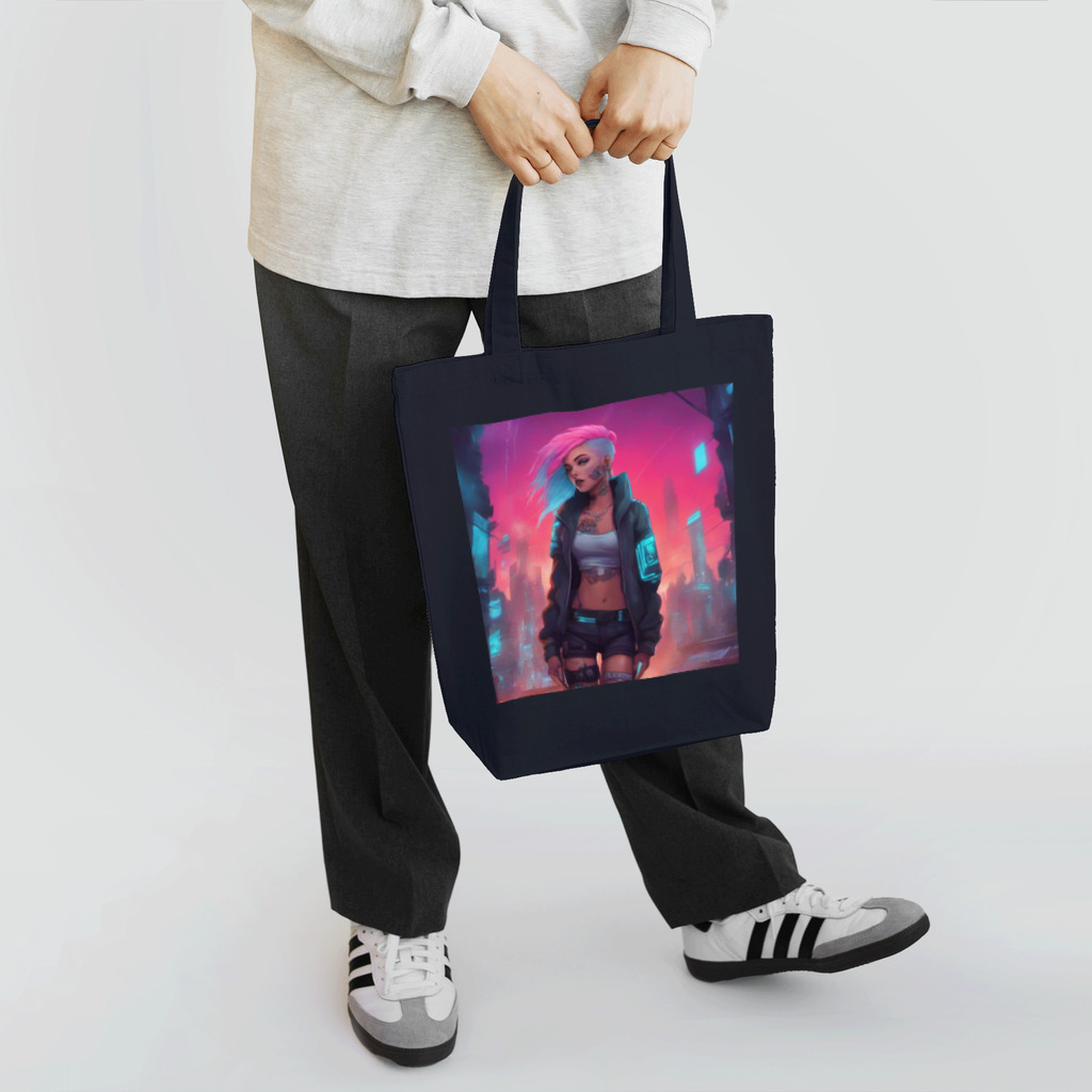 スチームパンクなお店やサンのサイバーパンクな少女　ルーシャ Tote Bag