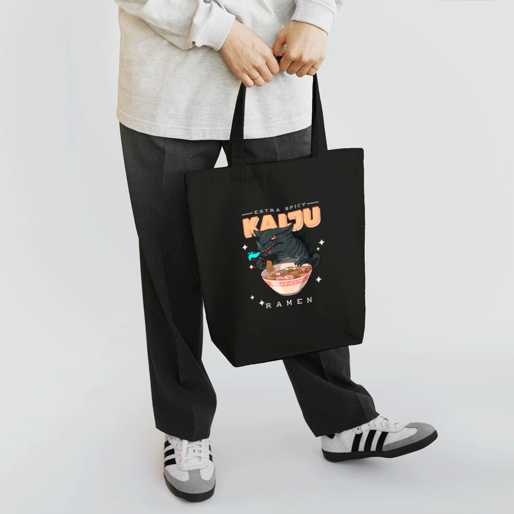 World_Teesのレトロアニメ怪獣ラーメン  Tote Bag