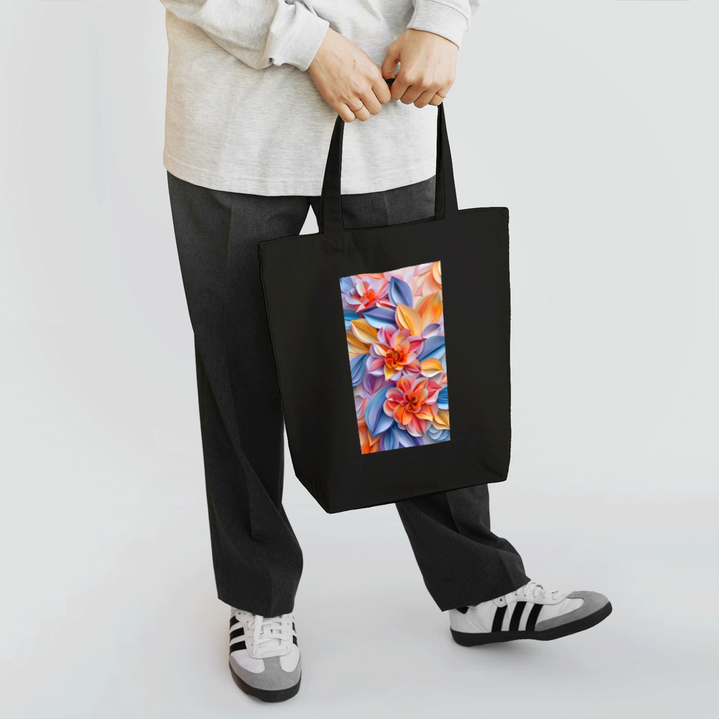Grazing Wombatのデジタル３D春の花柄紙細工風アート Tote Bag