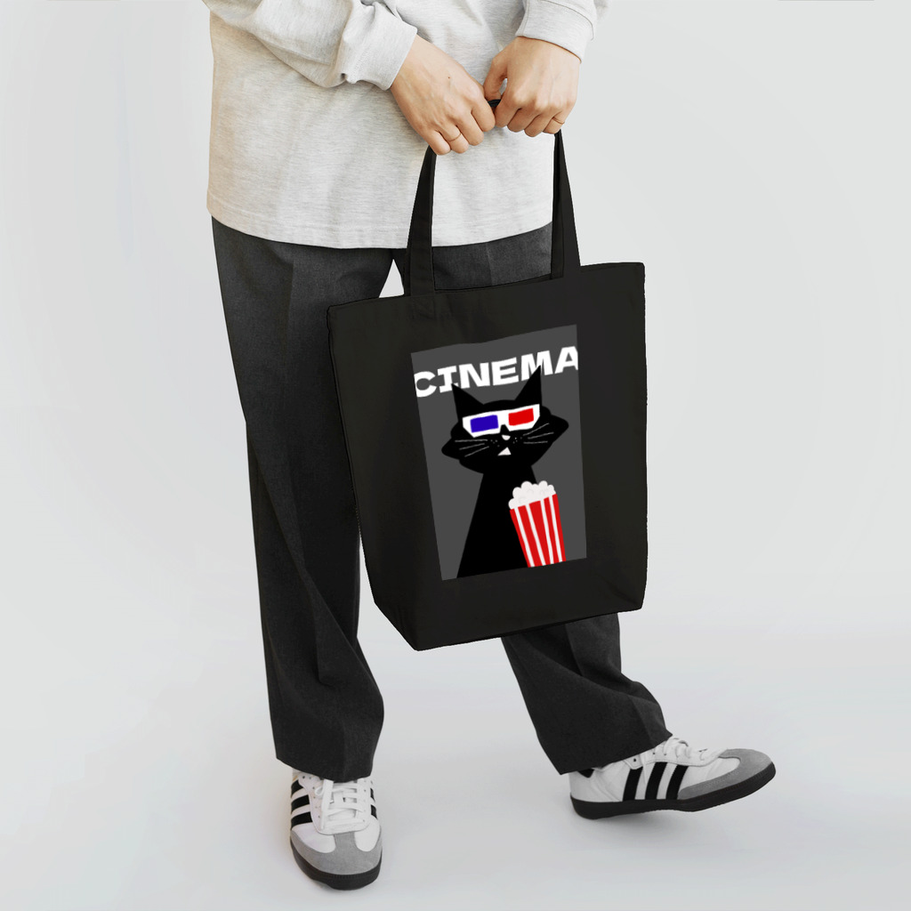 SugarWaterCat SHOPの映画 黒猫 3D CINEMA CAT ねこ ネコ Tote Bag