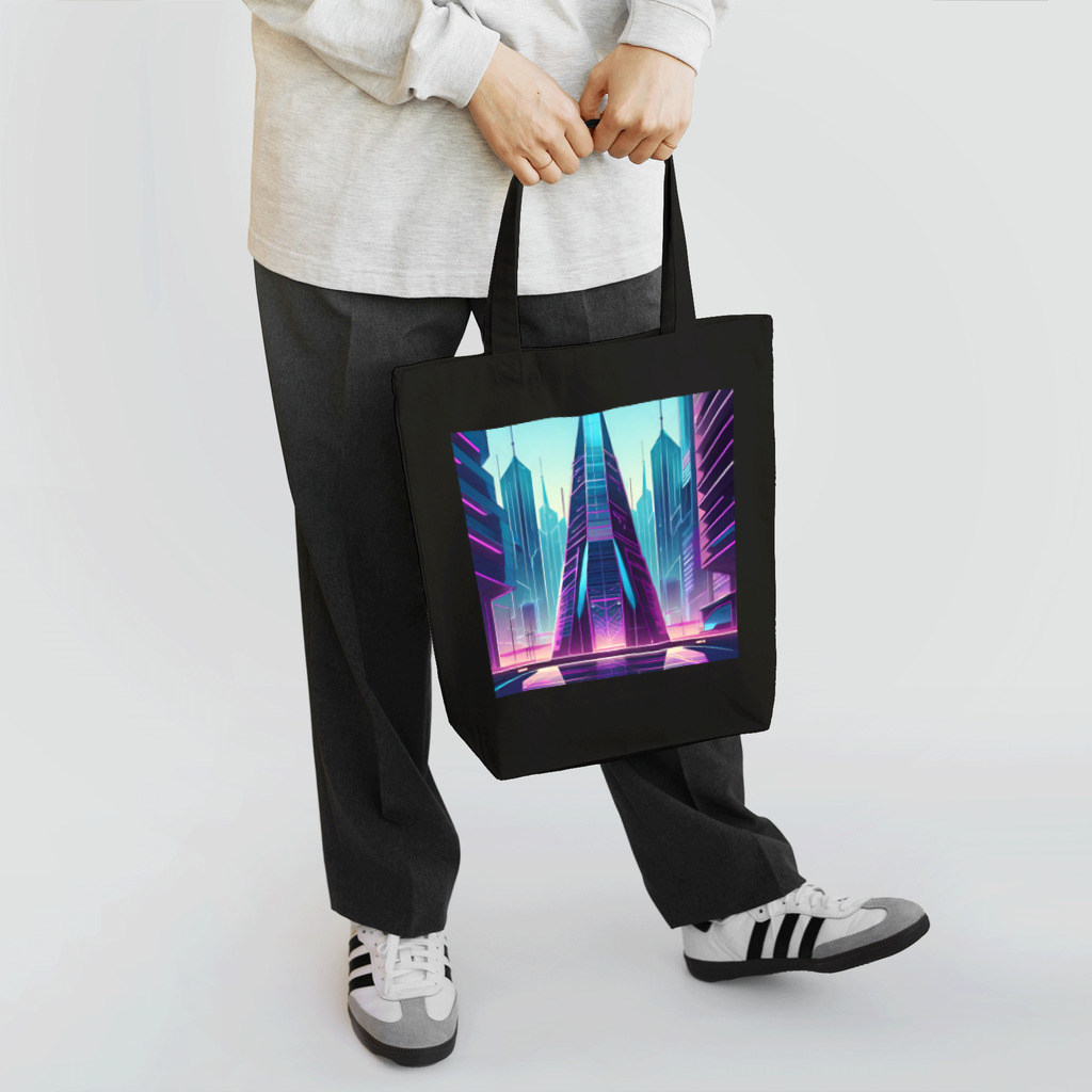 のんびりアート工房のサイバーパンク都市 Tote Bag