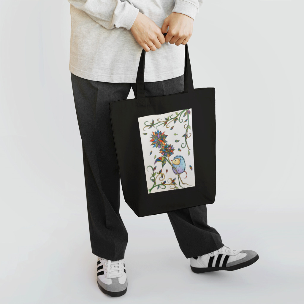 suuのカラフルな花とハリネズミ Tote Bag