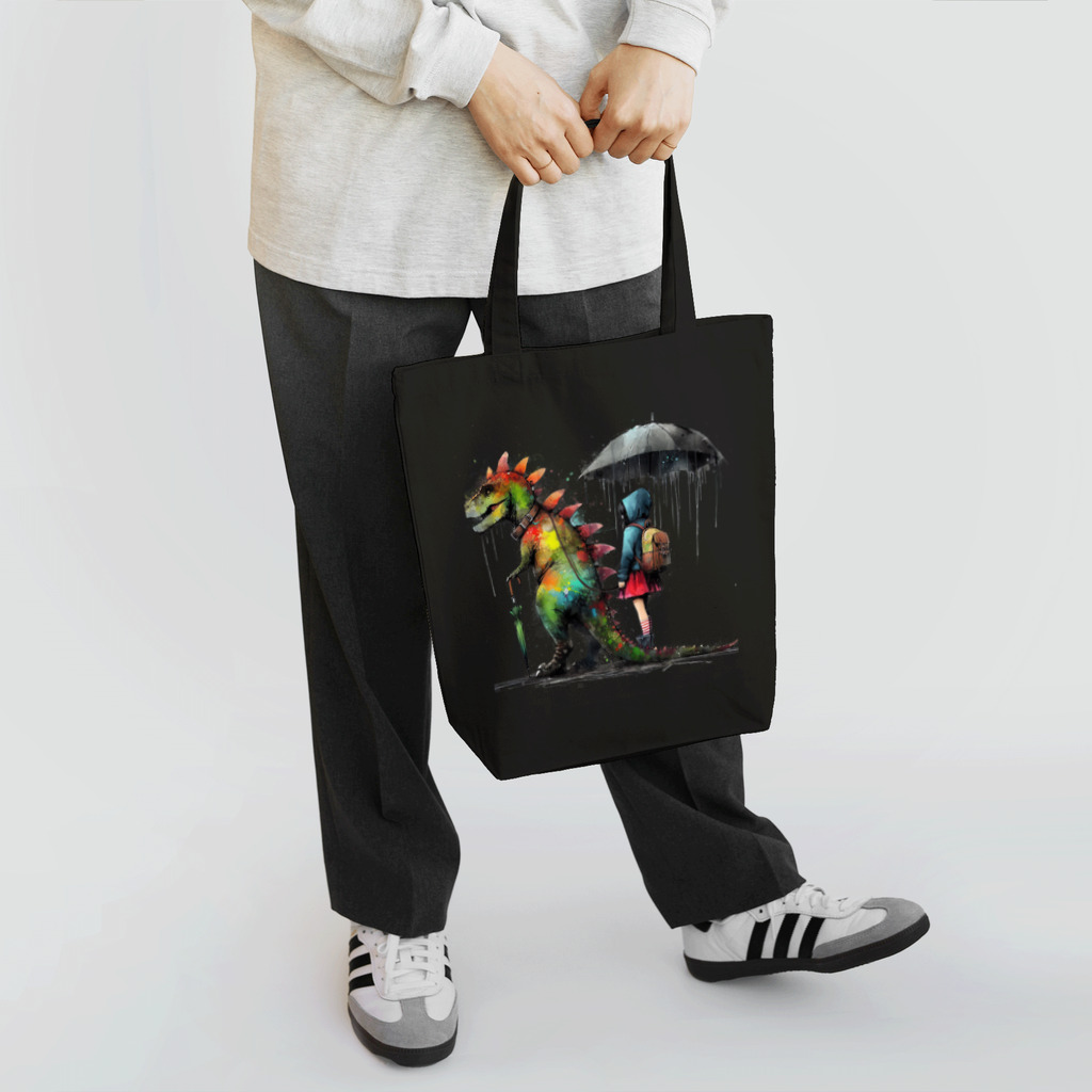 PALA's SHOP　cool、シュール、古風、和風、の恐竜と少女　Ⅱ Tote Bag