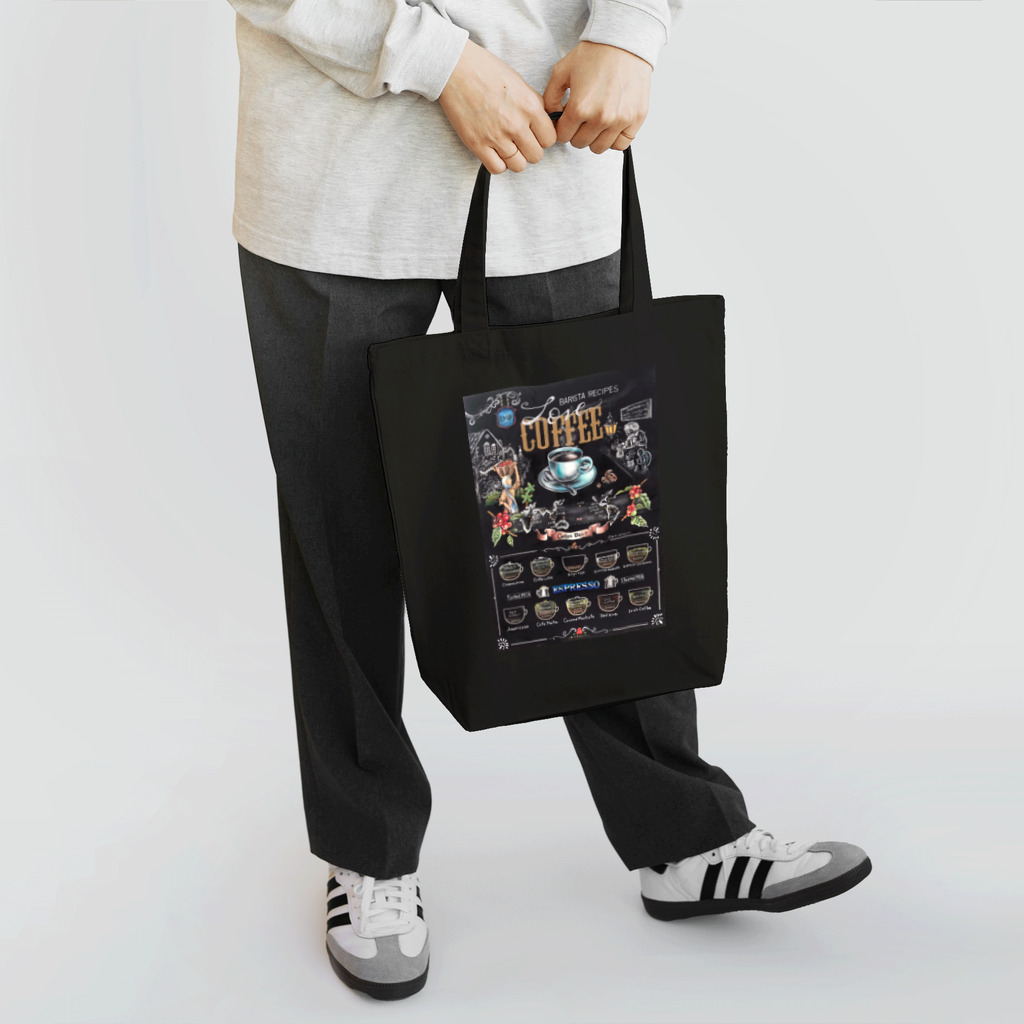 ぱすてるPOPの黒板わんにゃんの珈琲レシピのポスター Tote Bag