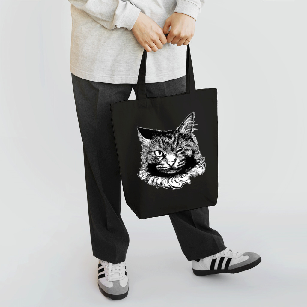 魚谷 彩の猫のポーちゃん（白ふち） トートバッグ