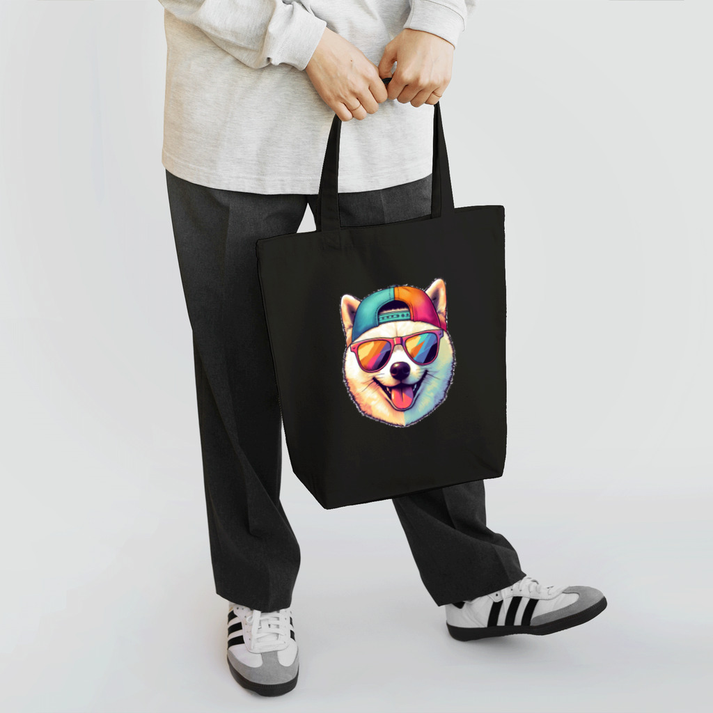 柴犬に囲まれたいのキャップにサングラスの白柴犬 Tote Bag