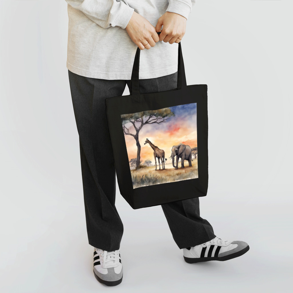 かるるんショップのサバンナのとある日の風景　シリーズ　凸凹コンビ Tote Bag