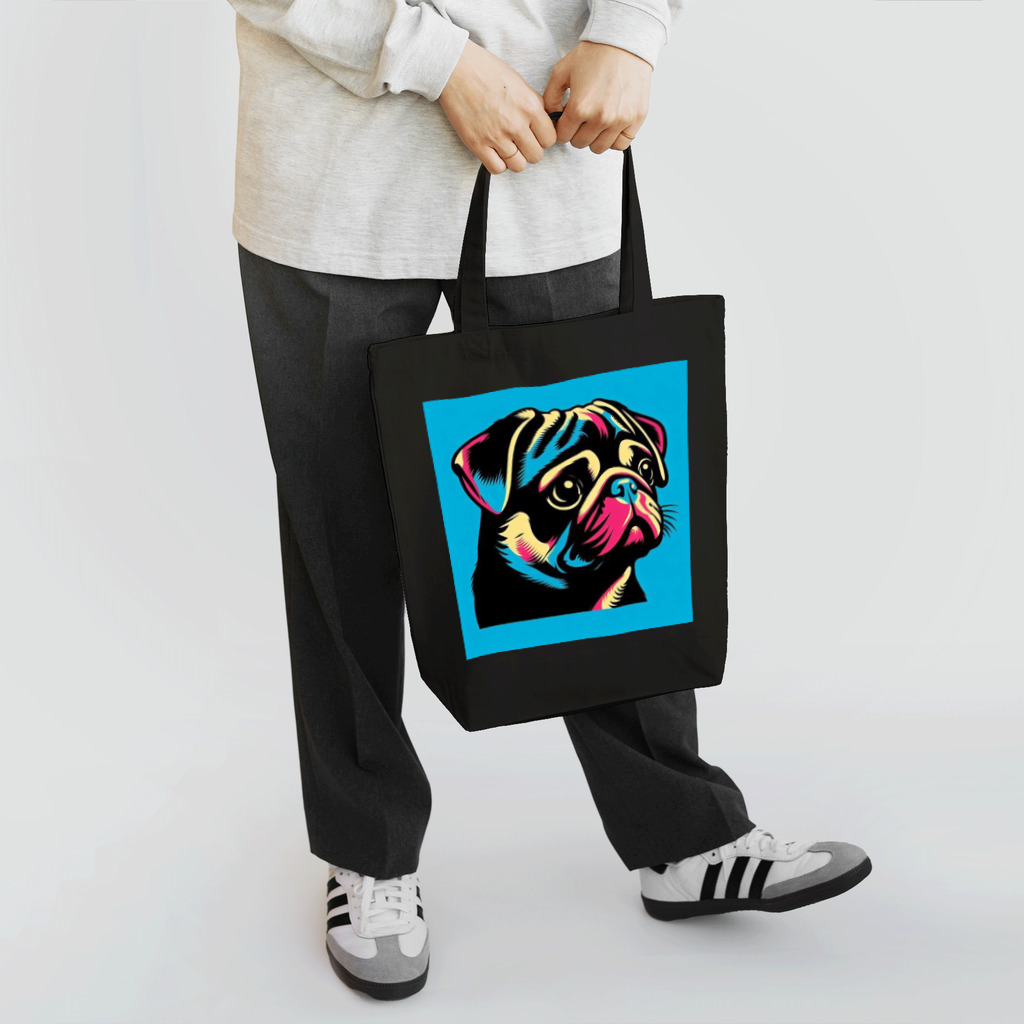 黒パグ🖤Black Pug laboratory🖤のBlue Pug series Tote Bag