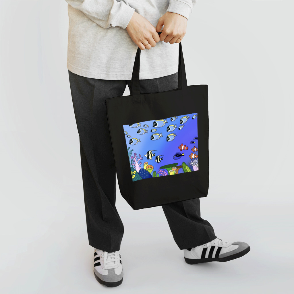 栗坊屋のパウダーブルーが泳ぐ海 Tote Bag