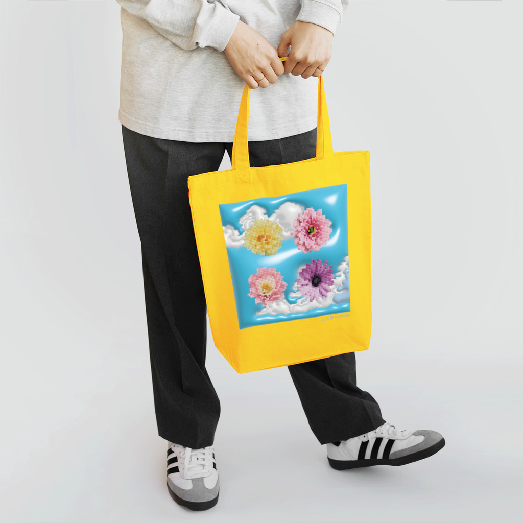 火山梅（kazanbai） storeの【アパレル】sky and flowers Tote Bag