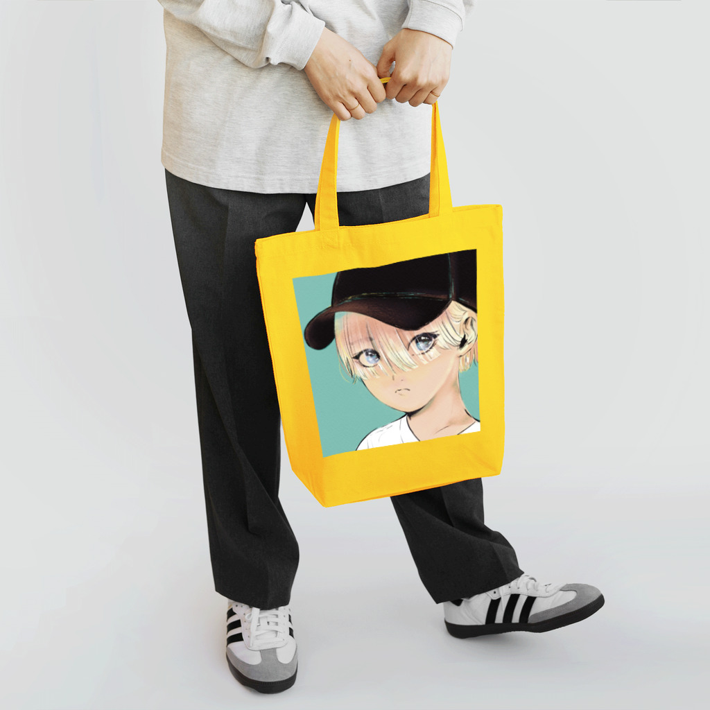 ムラタ@SUZURIの黒キャップ少年 Tote Bag