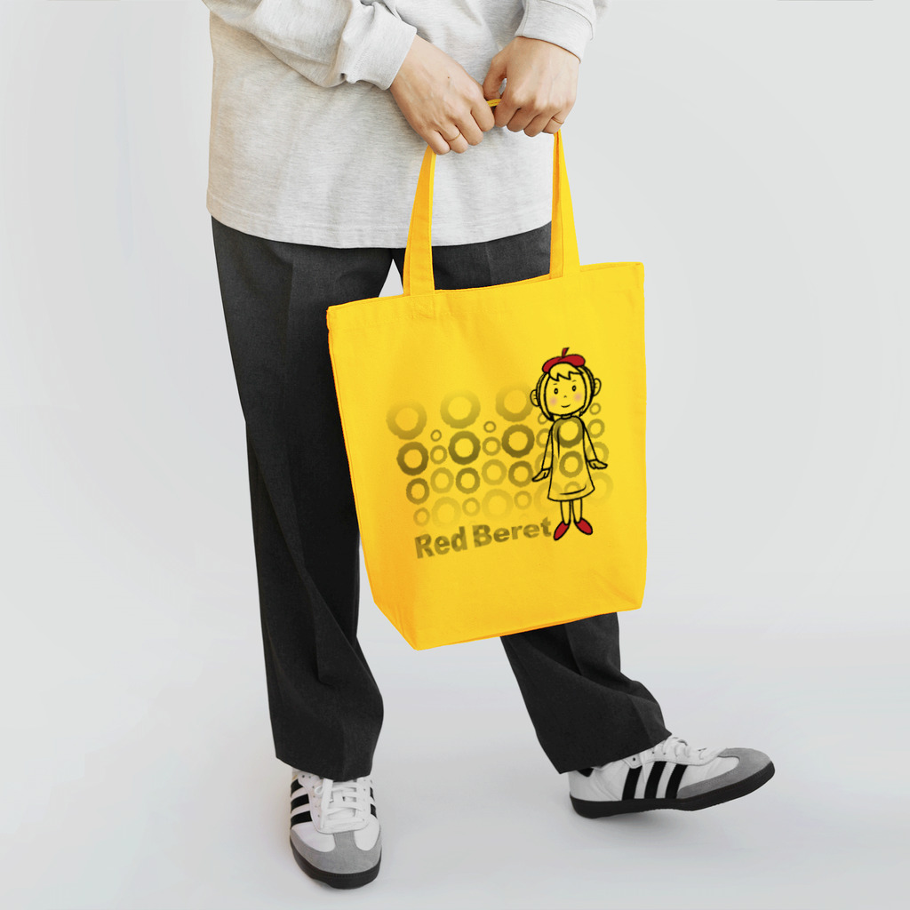 HIGONSの赤ベレーシリーズ / 線BK Tote Bag
