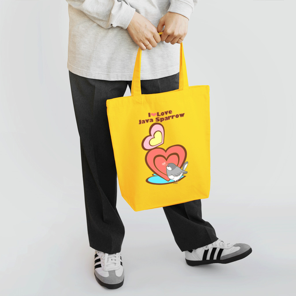 ゆ(　˙-˙　)ゆのI♡LOVEシルバー文鳥 Tote Bag