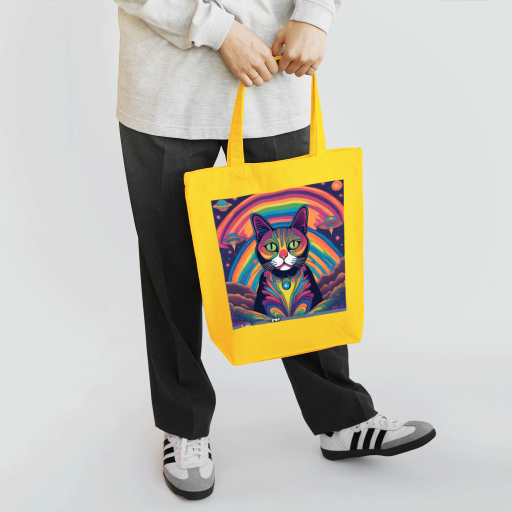 宇宙と猫の夢の中の猫 Tote Bag