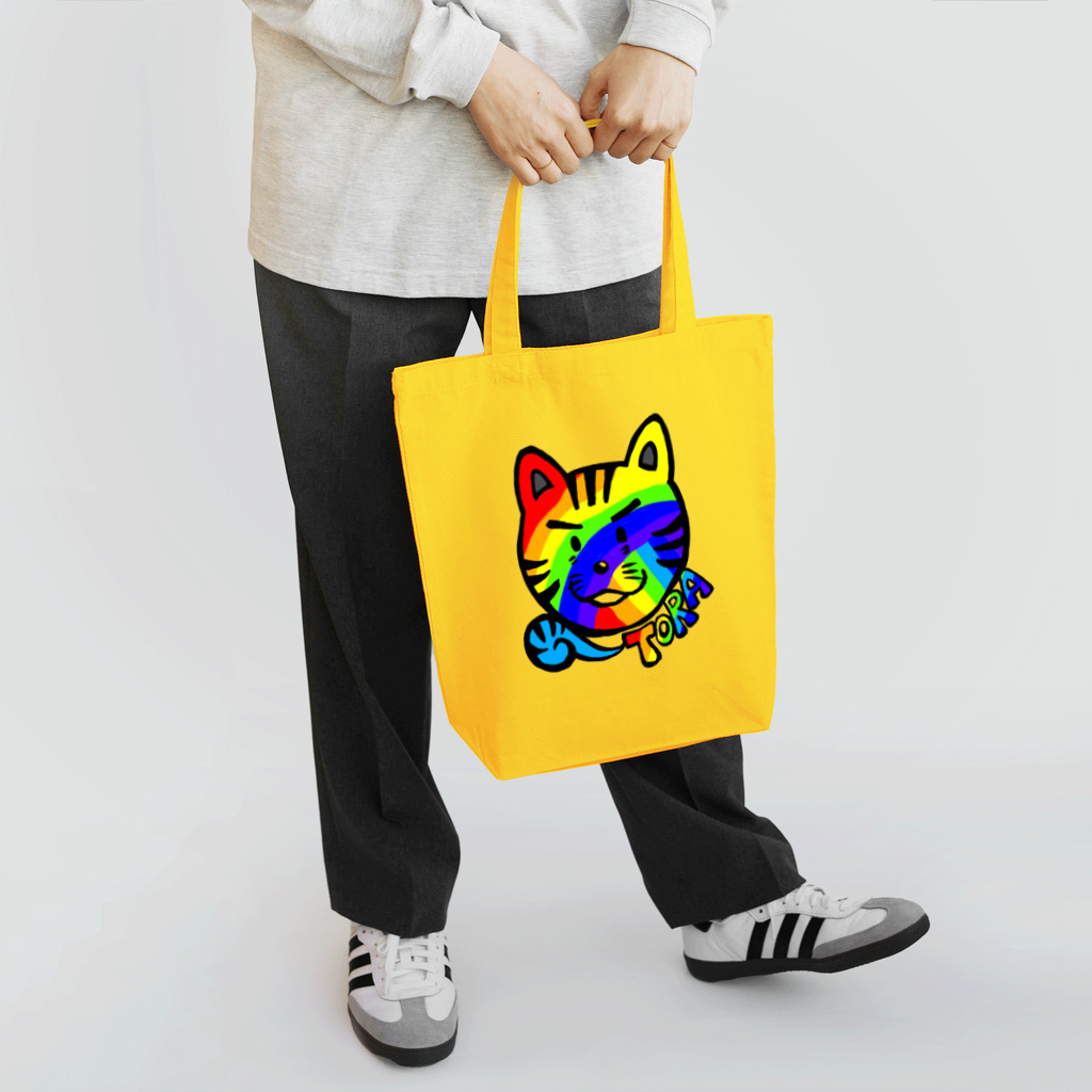 TOMMY★☆ZAWA　ILLUSTRATIONのTORAくん(Rainbow) トートバッグ