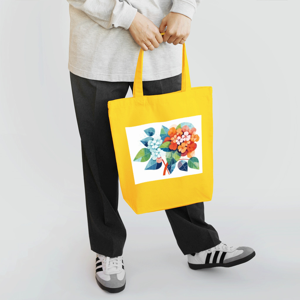 太陽の光に包まれて　Wrapped in Sunlightのオレンジブルーハイドレンジア Tote Bag