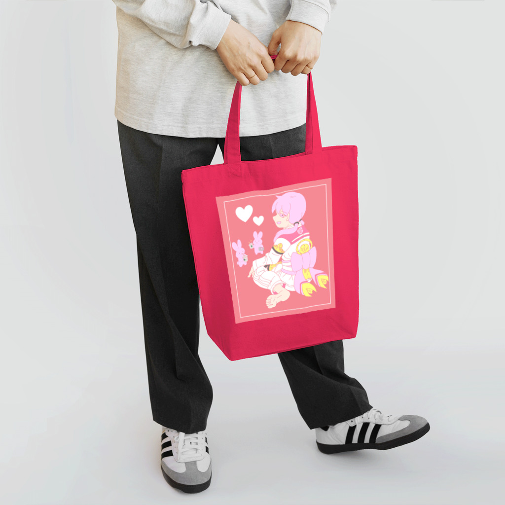 柔術やノーギTシャツのお店の女の子と意識高い系のウサギさん Tote Bag