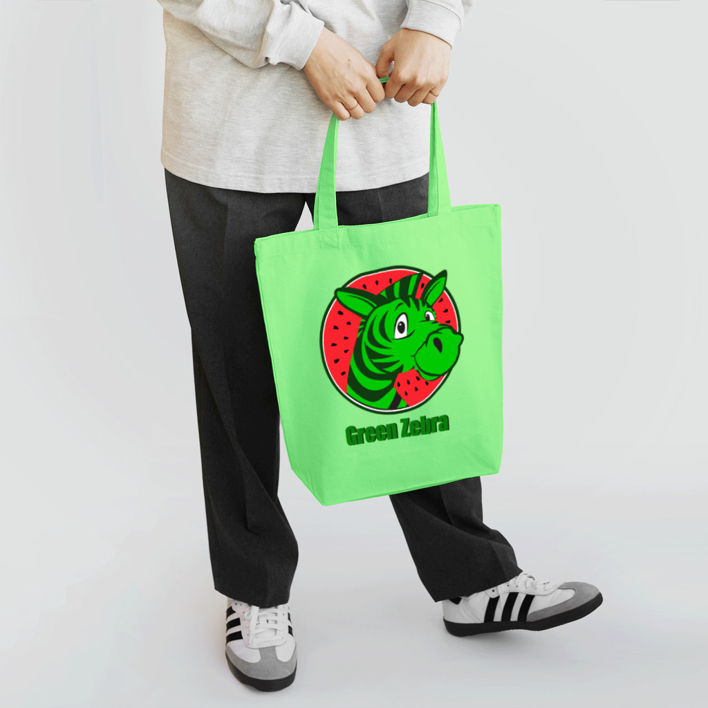 アインシュタインキャットのグリーンゼブラ Tote Bag