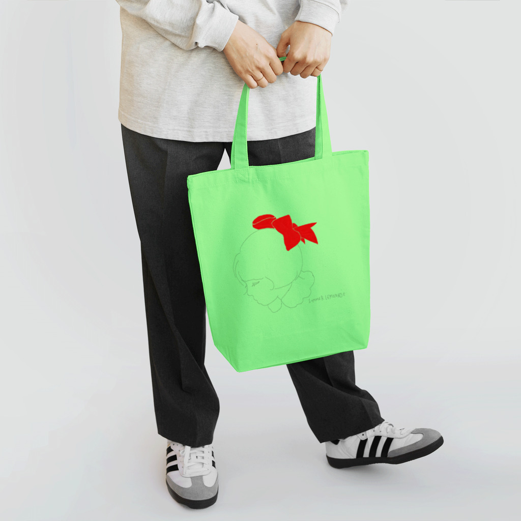 レモンスカッシュの泡の赤いリボンの子 Tote Bag