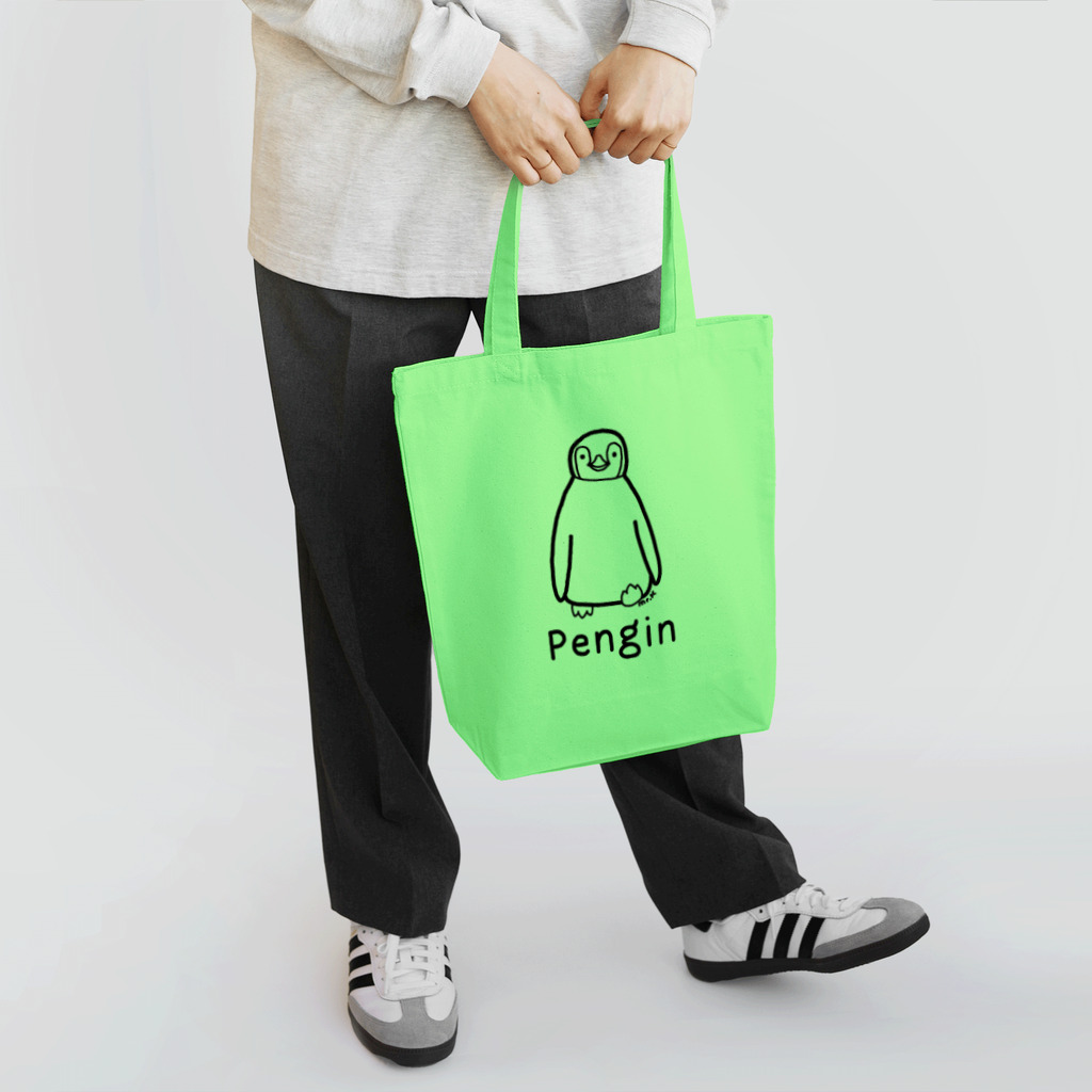 MrKShirtsのPengin (ペンギン) 黒デザイン トートバッグ