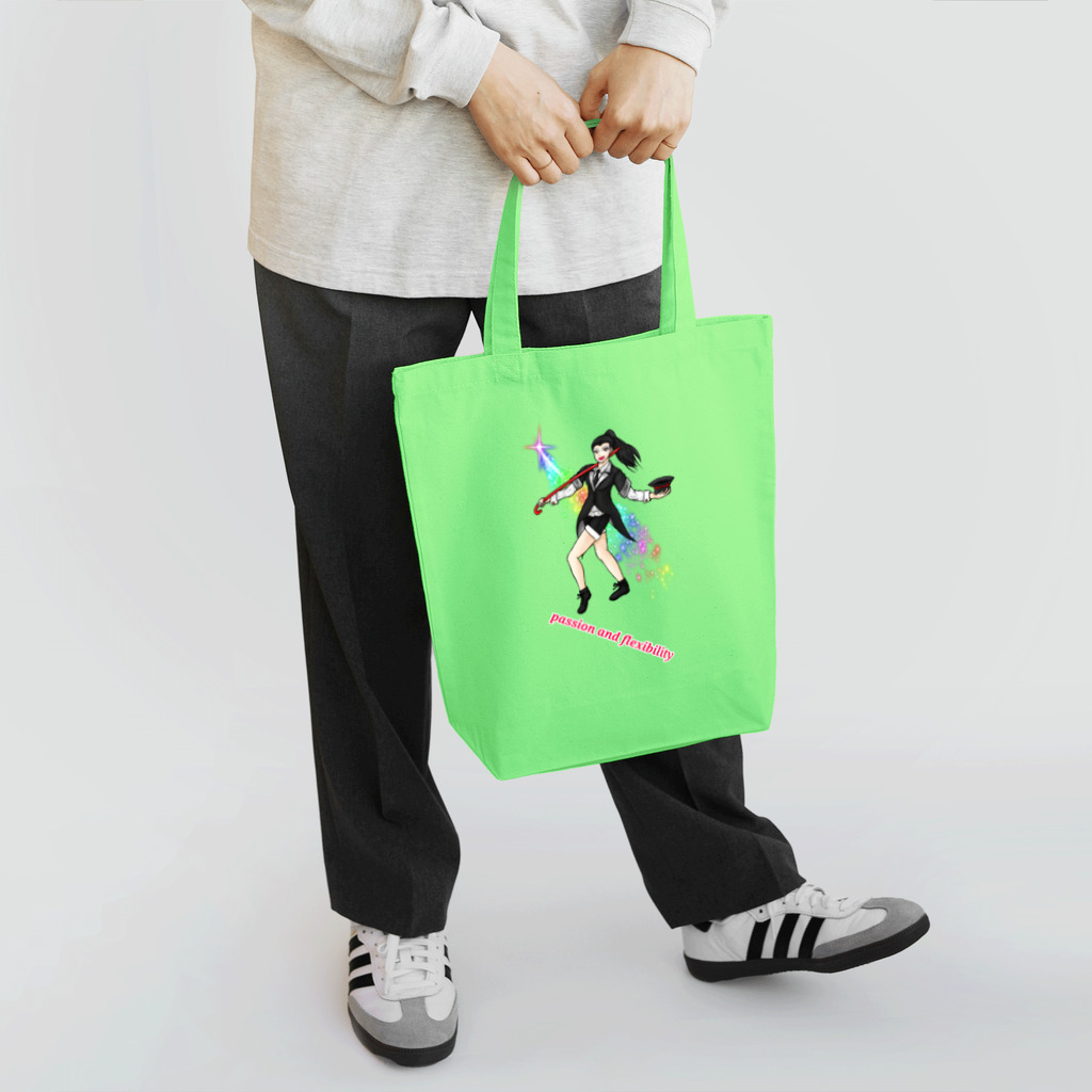 Lily bird（リリーバード）のフルカラー ジャズダンサー 光と英字ロゴ Tote Bag