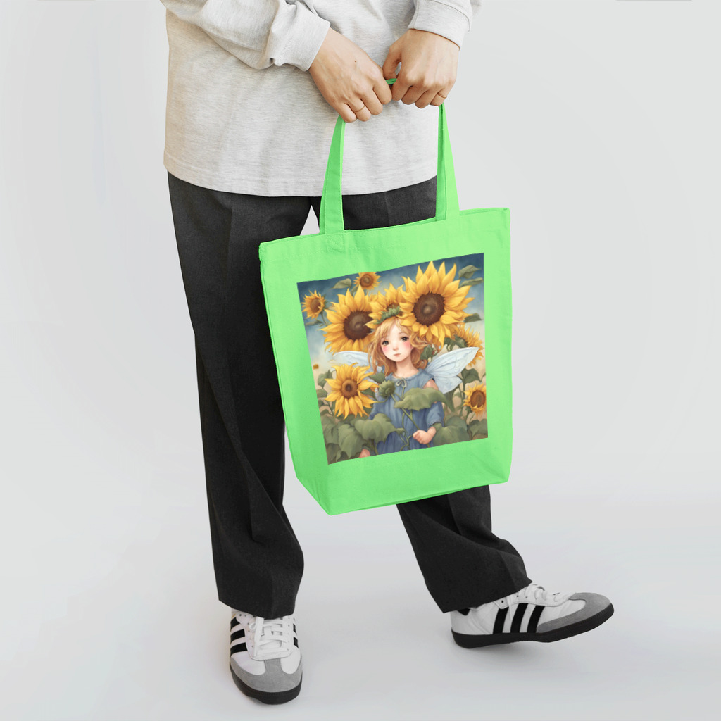 かるるんショップのひまわりの妖精　ひまわり畑でランララ〜ン Tote Bag