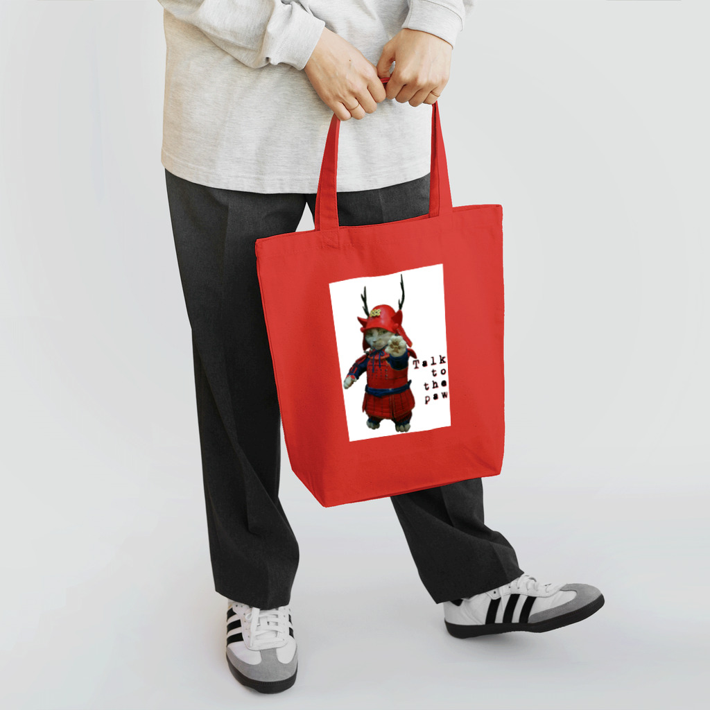 ネコロジックアーツの甲冑猫　紅 Tote Bag
